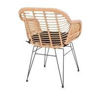 Artichok Madelein rotan tuinstoel naturel - met armleuning en - thumbnail