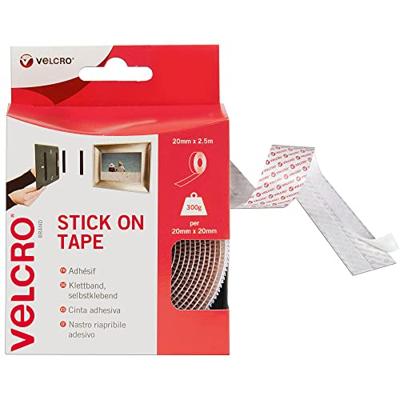 VELCRO® VEL-EC60214 Klittenband Om vast te plakken Haak- en lusdeel (l x b) 2500 mm x 20 mm Wit 2.5 m