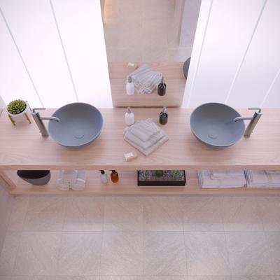 Opbouw Waskom Ideavit Solidthin 39x14,5 cm Solid Surface Mat Lichtgrijs Ideavit