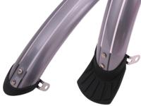 Spatbordset 28" 50 mm kunststof compleet met stangenset - zilver - thumbnail