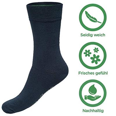 3-paar unisex sokken BEAU - Bamboe heren en dames sokken - Donkerblauw - Zwart