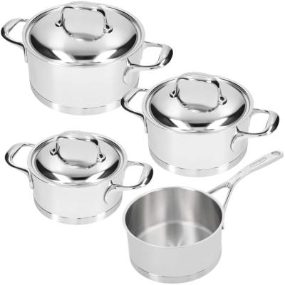 Demeyere Pannenset - Kookpan ø 16, 18, 20 cm & Steelpan ø 16 cm + Deksels Atlantis 7 - RVS - 4 Delig