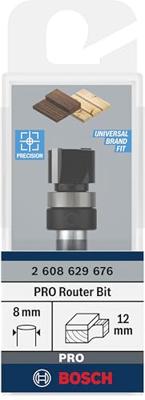 Bosch Accessoires PRO Kopieerfrees met kogellager boven | Ø 12,7 x L 9,5 | schacht 8 mm - 2608629676