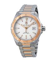 Tag Heuer Aquaracer automatische zilveren wijzerplaat roestvrij staal en 18kt rosgoud herenhorloge WAY2150.BD0911 - thumbnail