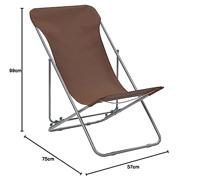 Strandstoelen inklapbaar 2 st staal en oxford stof bruin - thumbnail
