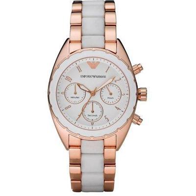 Emporio Armani Staal Wit Roze Wit Vrouw Ar5942