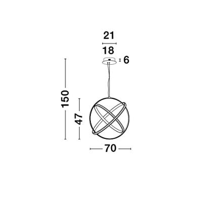 Lyora HanglampPertone S Ø 70cm zwart met paarse gloed - 9365013