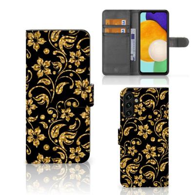 Samsung Galaxy A04s | Samsung Galaxy A13 5G Hoesje Gouden Bloemen Samsung Galaxy A04s | Samsung Galaxy A13 5G Hoesje Gouden Bloemen