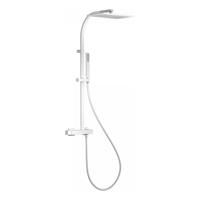 Regendoucheset Tres Slim Exclusive Opbouw Mengkraan met Antikalk Handdouche Mat Wit Tres - thumbnail