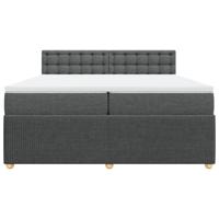 Boxspring met matras stof donkergrijs 200x200 cm - thumbnail