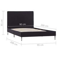 Bedframe stof zwart 90x200 cm - thumbnail