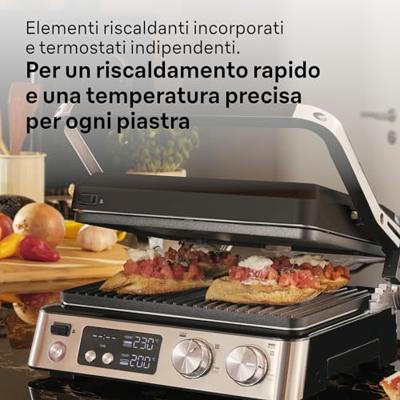 Multifunctionele grill - BRAUN - Multi Grill 7 - 2000 W - 3 verwarmingsstanden - Zwart/Staal - thumbnail