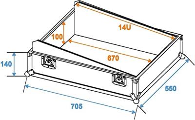 Omnitronic MCB-19 14U 19 inch topload flightcase Omnitronic MCB-19 14U 19 inch topload flightcase