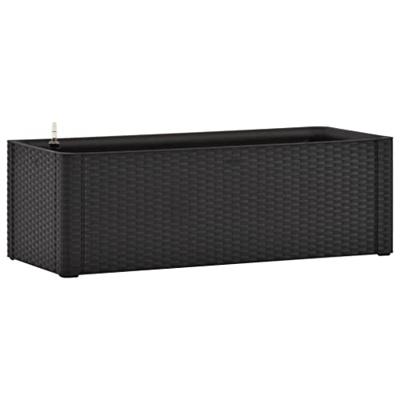 VidaXL Plantenbak hoog zelfbewateringssysteem 100x43x33 cm antraciet