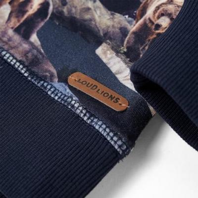 Kindertrui berenprint 92 marineblauw