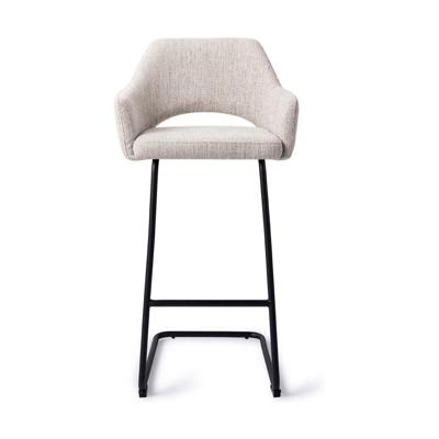 Jesper Home Barkruk 'Yanai' Arch Black, kleur Pigeon (zithoogte 75cm)