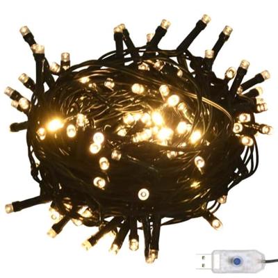 120-delige Kerstballenset met piek en 300 LED's wit en grijs - thumbnail