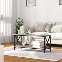 Salontafel 100x45x45 cm bewerkt hout en ijzer grijs sonoma - thumbnail