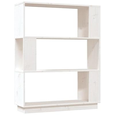 Boekenkast/kamerscherm 80x25x101 cm massief grenenhout wit