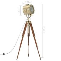 Vloerlamp driepoot 165 cm massief mangohout - thumbnail