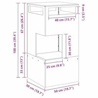 Vuurkorf Bruin 50 x 50 x 100 cm Cortenstaal - thumbnail