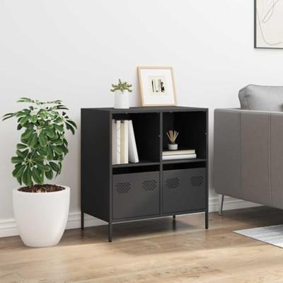 Dressoir 68x39x73,5 cm koudgewalst staal zwart