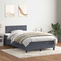 Boxspring met matras fluweel donkergrijs 120x220 cm - thumbnail