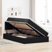 Opslag bed met matras met hoofdeinde Zwart 120 x 200 cm Fluweel - thumbnail