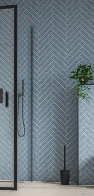 Saqu Rambla zijwand 90x200cm mat zwart Saqu Rambla zijwand 90x200cm mat zwart