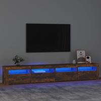 Tv-meubel met LED-verlichting 240x35x40 cm gerookt eikenkleurig - thumbnail