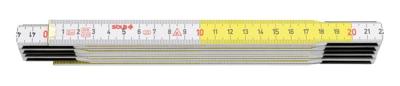Sola vouwduimstok hout 2mtr/10-ledig hf2/10, wit/geel, klasse 3 per 10 verpakt - 53021201 - 53021201