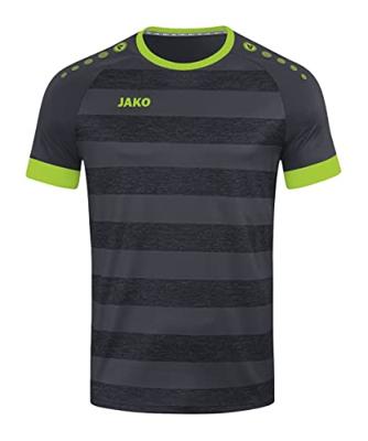 JAKO 4214 Shirt Celtic Melange Km - Antraciet/Lemon - M