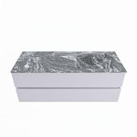 MONDIAZ VICA-DLUX 130cm badmeubel onderkast Cale 2 lades. Inbouw wastafel CLOUD rechts 1 kraangat, kleur Lava. - thumbnail