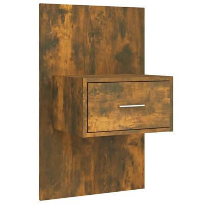 Hoofdbord met kastjes bewerkt hout gerookt eikenkleurig