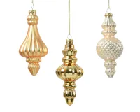 Decoris kerstornament glas 15cm parel/goud - thumbnail