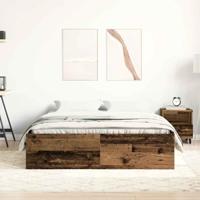 Bedframe zonder matras 200x200 cm bewerkt hout oud hout - thumbnail