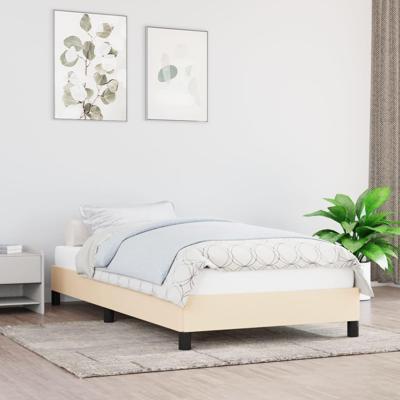 Bedframe zonder matras 80x200 cm stof crèmekleurig