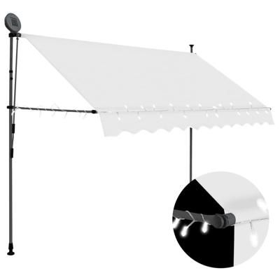 Luifel handmatig uitschuifbaar met LED 250 cm crèmekleurig