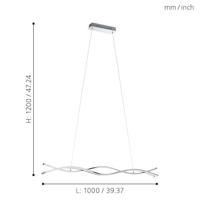 Eglo Led HanglampLasana 2 3x13w - 3000K - 102cm chroom - 96102 - thumbnail