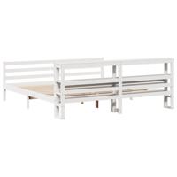 Bedframe met hoofdeinde zonder matras 200x200 cm wit - thumbnail