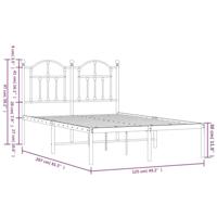 Bedframe met hoofdbord metaal wit 120x200 cm - thumbnail
