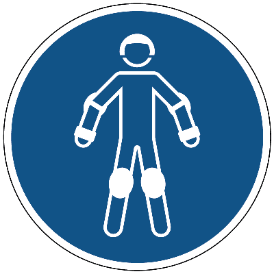 Draag beschermende rollersportuitrusting gebods- Ø 200 mm - Sticker