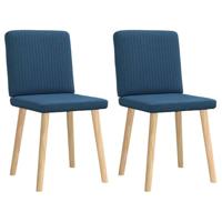 Eetkamerstoelen 2 st stof blauw - thumbnail