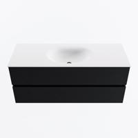 MONDIAZ VICA 120cm badmeubel onderkast Urban 2 lades. Wastafel MOON midden zonder kraangat, kleur Talc. - thumbnail