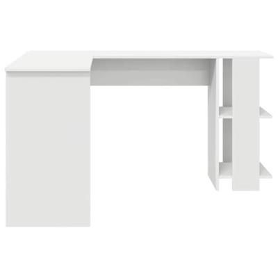 Hoekbureau met opslageenheid met plank Wit 140 x 113.5 x 75 cm - thumbnail