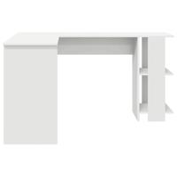 Hoekbureau met opslageenheid met plank Wit 140 x 113.5 x 75 cm - thumbnail