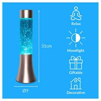 Mini Lavalamp Met Glitters - Zilver/blauw - thumbnail