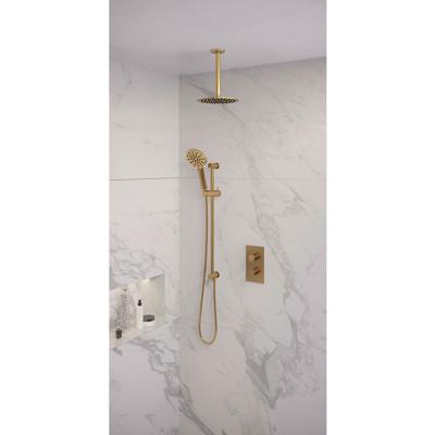 Regendoucheset Inbouw Brauer Gold Edition Thermostatisch 20 cm met 3-Weg Omstelling, Plafondarm, Glijstang en Handdouche 3-Standen Geborsteld Goud Regendoucheset Inbouw Brauer Gold Edition Thermostatisch 20 cm met 3-Weg Omstelling, Plafondarm, Glijstang en Handdouche 3-Standen Geborsteld Goud