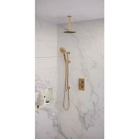 Brauer Gold Edition Thermostatische Regendoucheset Inbouw - Hoofddouche 20 cm - 3 Weg - Handdouche 3 Standen - Doucheslang - Geintegreerde Glijstang - Geborsteld Goud - thumbnail