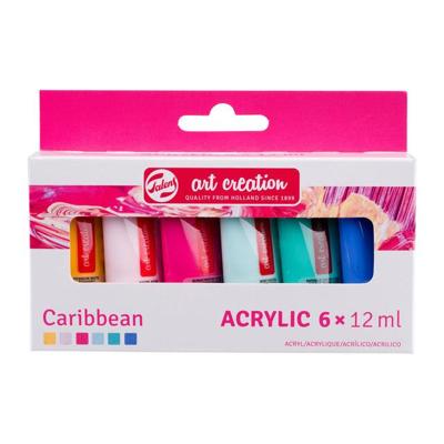 Acrylverf tac caribbean 12ml set 6 kleuren